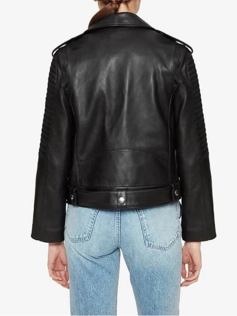 Anine Bing Cassidy Leather Jacket - Women's Biker Moto Jacket, Large - Picture 14 of 15